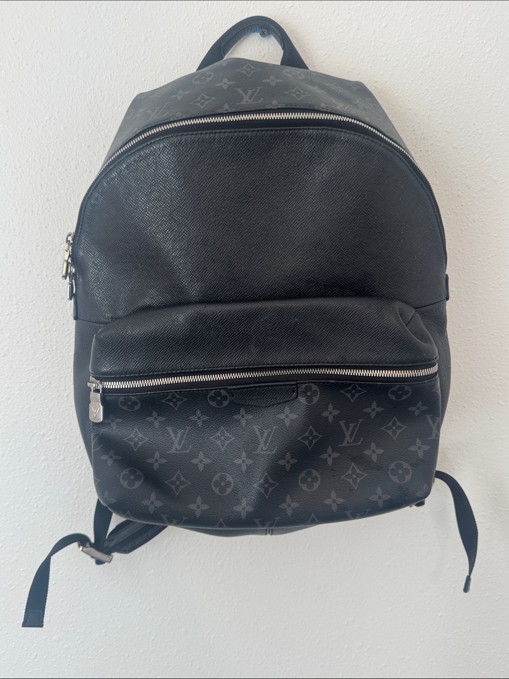 Louis Vuitton Black Monogram Backpack with Silver Hardware